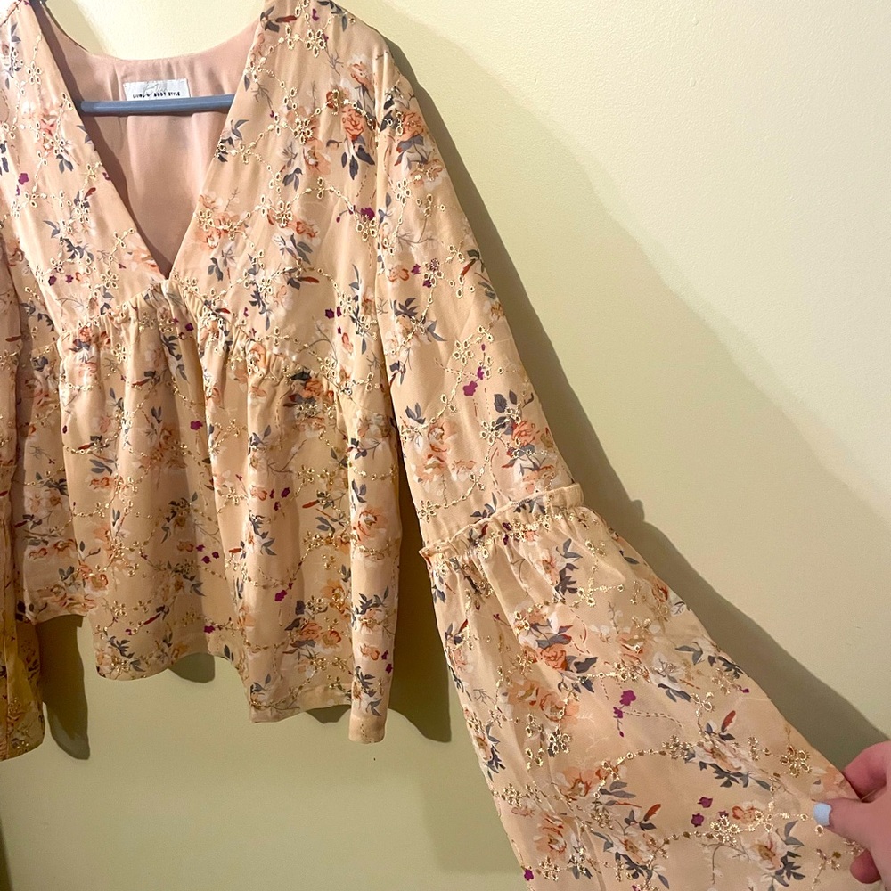 Pink Lily Floral Blouse